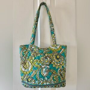 Vera Bradley RETIRED Sherry Peacock Pattern Tote Carryall Purse Bag GUC